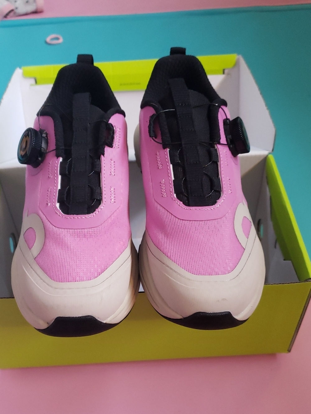 Kids Pink Athletic Slip-On Shoes with Boa Closure